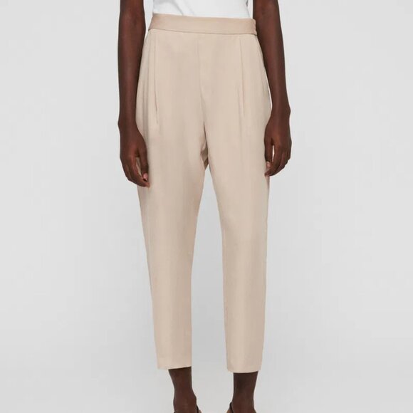 All Saints Alva Trousers Tapered Pant sz 4 Relaxed Blush Pink Ankle Crop Pockets - Picture 3 of 14